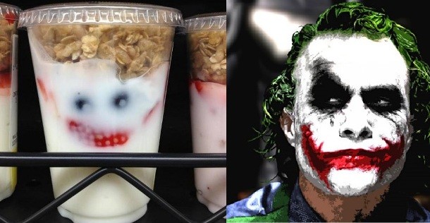 Yogurt that looks like the Joker