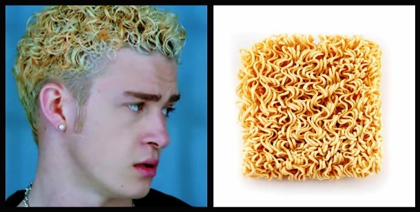 Ramen noodles look like Justin Timberlake´s hair