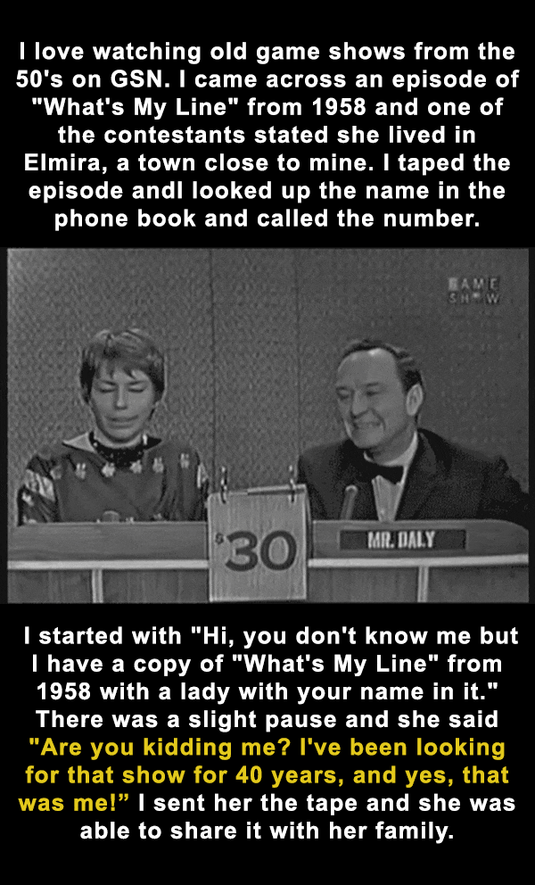 photo caption - I love watching old game shows from the 50's on Gsn. I came across an episode of "What's My Line" from 1958 and one of the contestants stated she lived in Elmira, a town close to mine. I taped the episode andl looked up the name in the pho