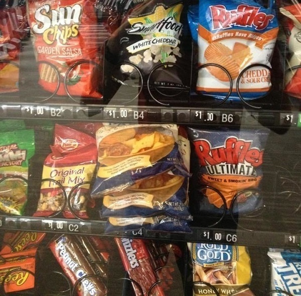 When a vending machine gives you multiple bags of chips for the payment of one.