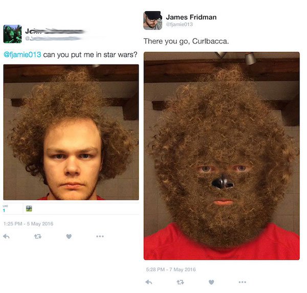 funny photoshop - James Fridman efjamie013 There you go, Curlbacca. can you put me in star wars?