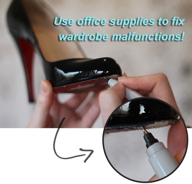 sharpie hacks - Use office supplies to fix wardrobe malfunctions!