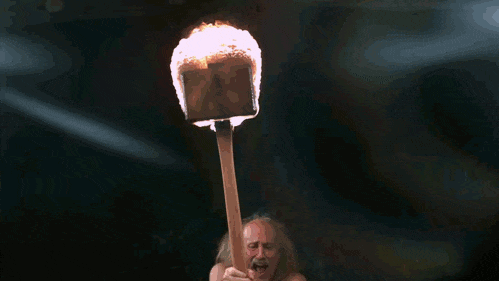 gallagher flaming hammer gif