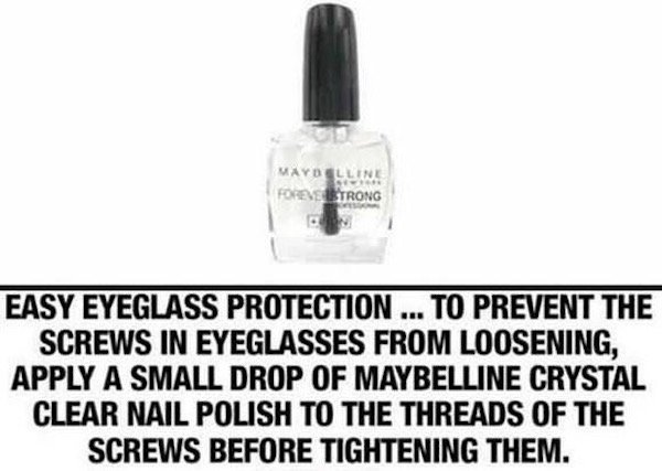 kellyville ridge public school - Maybelline Foreve Strong Easy Eyeglass Protection ... To Prevent The Screws In Eyeglasses From Loosening, Apply A Small Drop Of Maybelline Crystal Clear Nail Polish To The Threads Of The Screws Before Tightening Them.