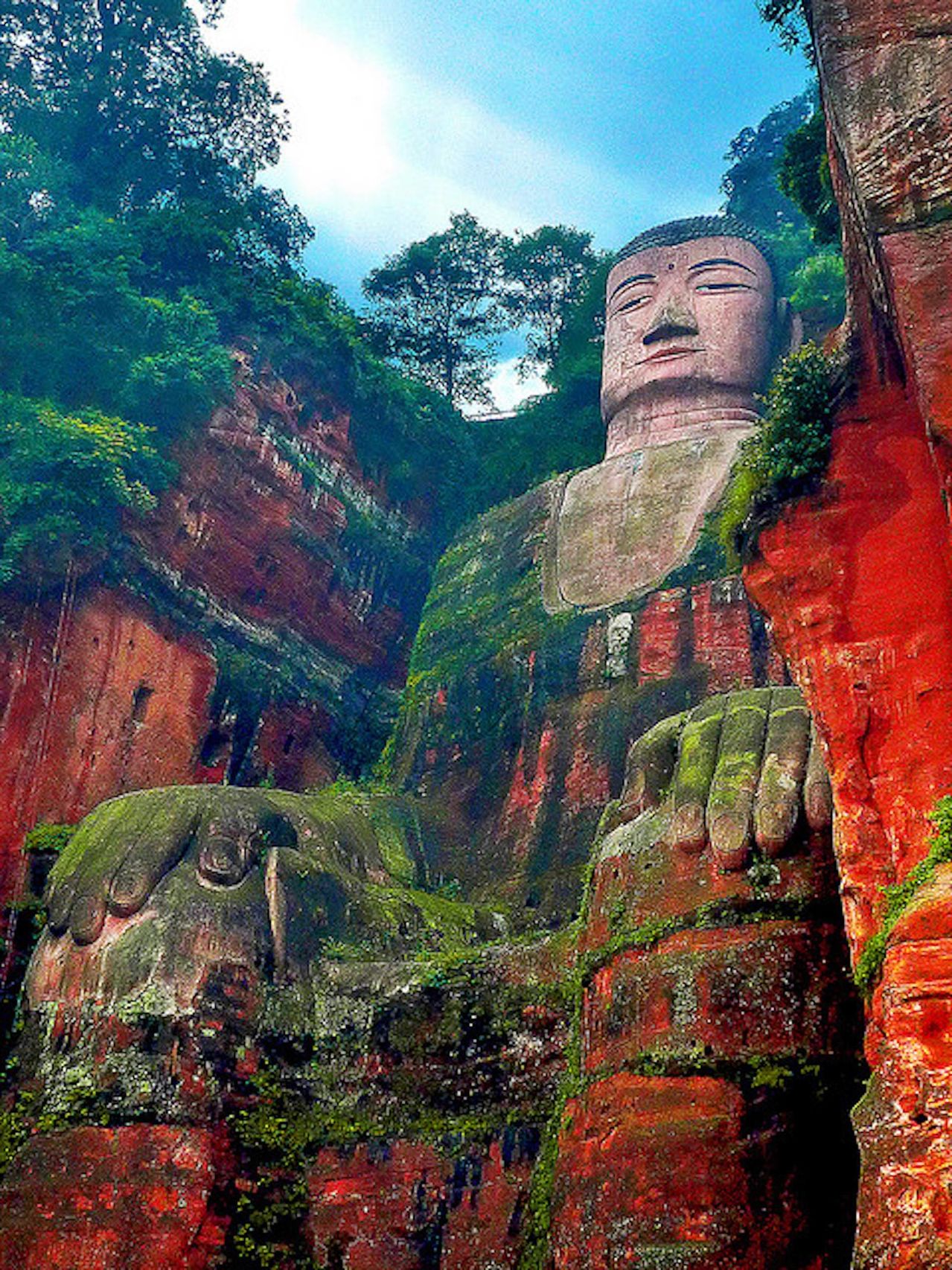 The Giant Buddha in Leshan, the tallest pre-modern statue in the world