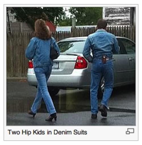 vehicle door - Two Hip Kids in Denim Suits