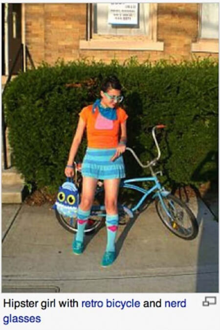 hipster girl - Hipster girl with retro bicycle and nerd glasses