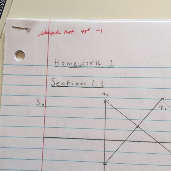 staple placement - staple not 450 Homework Section 1.1