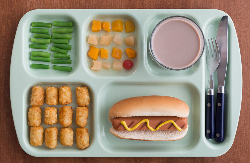 A simple meal with a very organized arrangement.