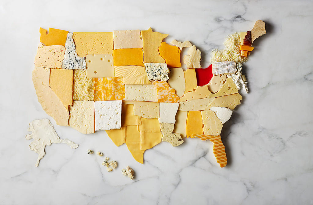 Or if you prefer cheese, here's a cheese map made by Jennifer Davick.