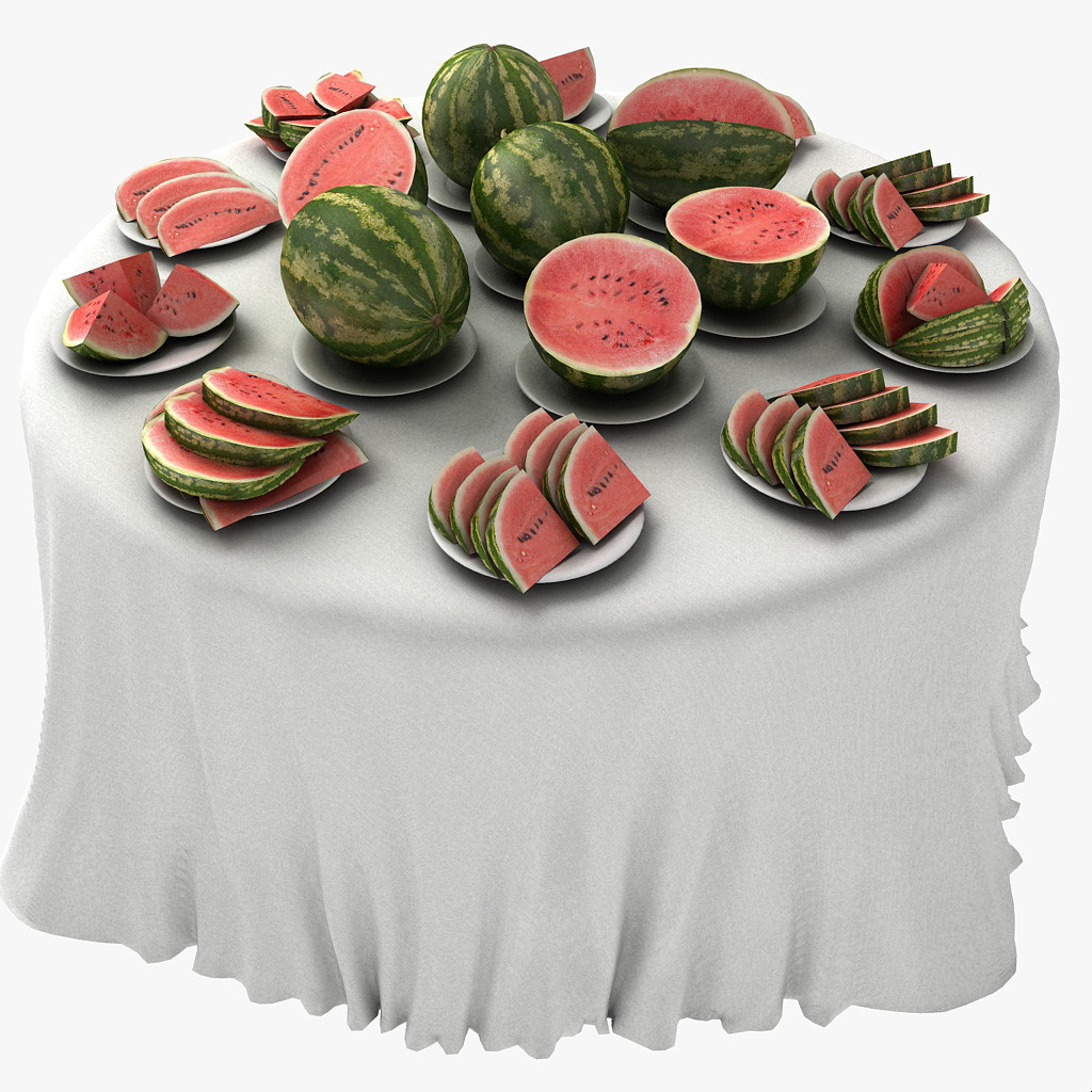 Perfectly sliced watermelons.