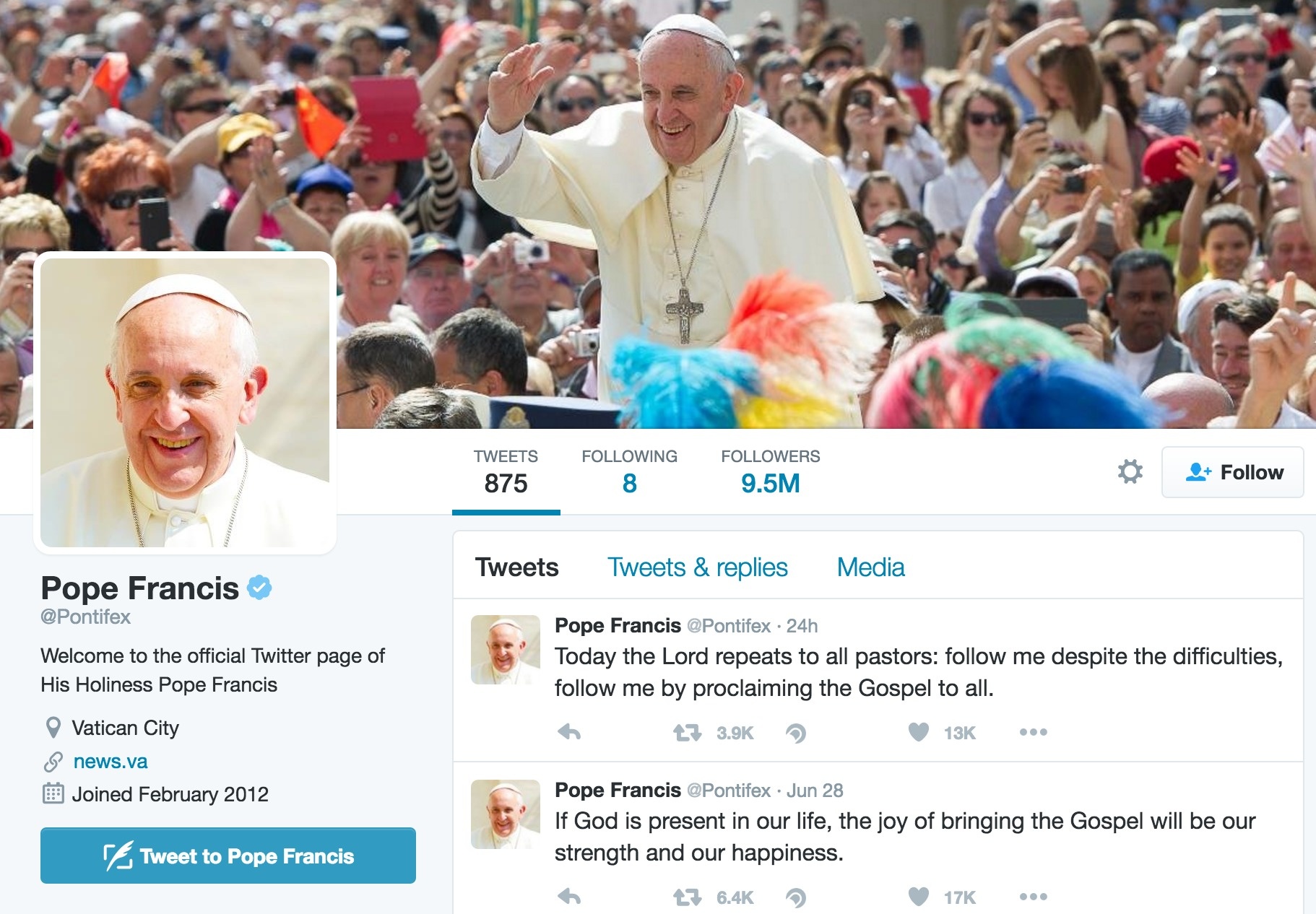 He's a popular man. When Pope Francis joined Instagram he gained 1 million followers in just 12 hours, a world record.