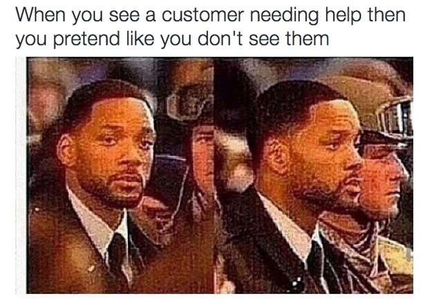 someone waves at me in messenger - When you see a customer needing help then you pretend you don't see them