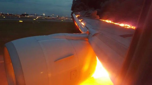 airplane on fire