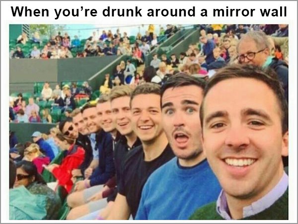 brads and chads - When you're drunk around a mirror wall