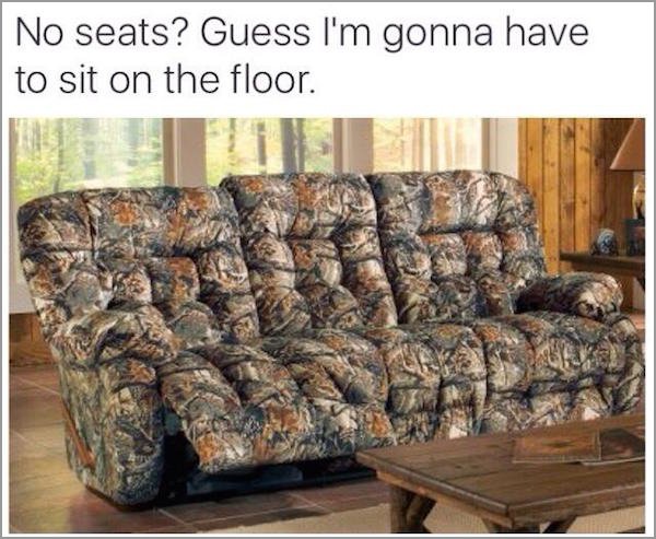 couch - No seats? Guess I'm gonna have to sit on the floor.