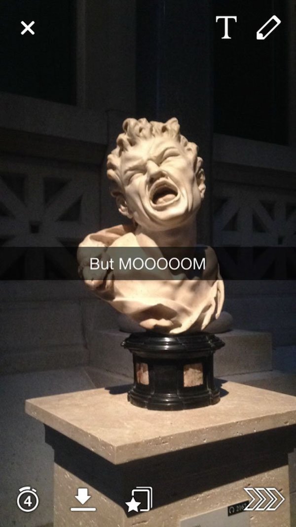 museum snapchat - But Mooooom