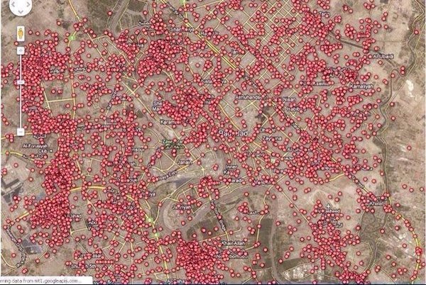 A map of every car bomb explosion in Baghdad since 2003