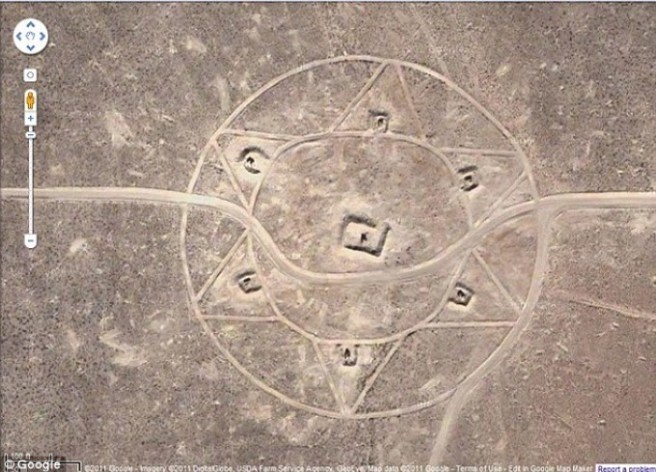 Then there's the matter of this crop circle.

Conspiracy theorists think they're made by UFOs touching down -- could this be a crop circle in the Nevada desert?