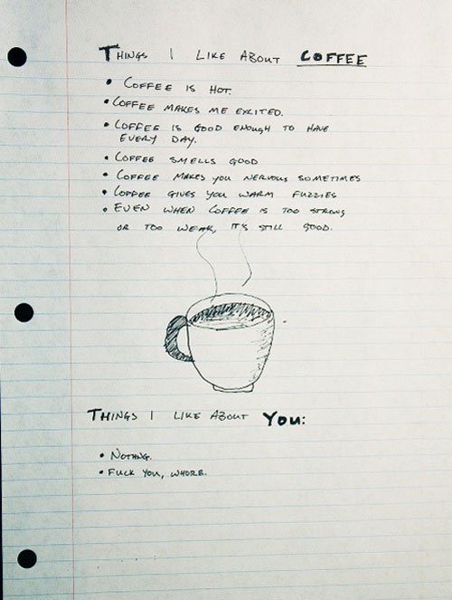funny breakup notes - Thing I A Bout Coffee Coffee Is Hor. Coffee Makes Me Excited. Coffee 16 Good Enough To Have Every Day. Coffee Smells Good Coffe Makes you Nervous Sometimes Copper Grues you Walm FU221ES Even When Copper 700 Sous Or To WEnk, s ne soos