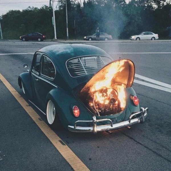 vw beetle fire