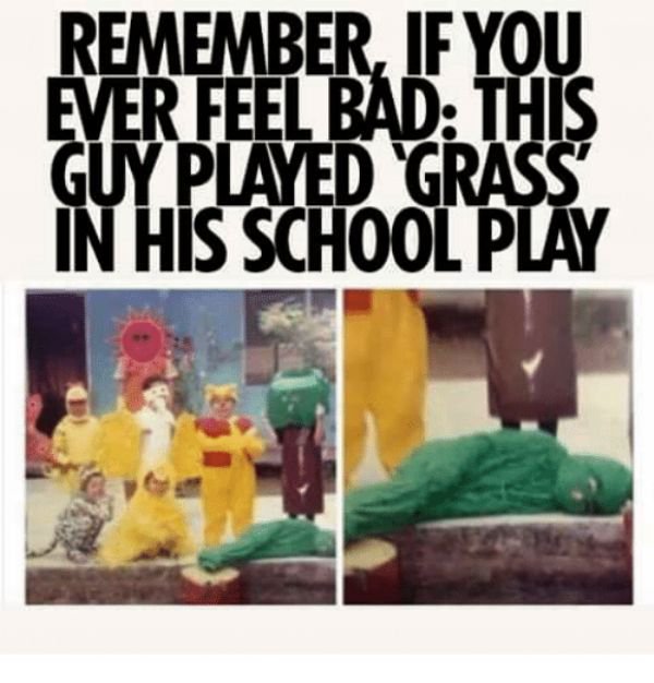 kid who played grass - Remember, If You Ever Feel Bad This Guy Played Grass In His School Play