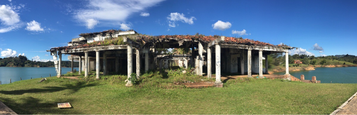 Pablo Escobar’s mansion, La Manuela, abandoned in 1993 after being bombed by the Cali Cartel