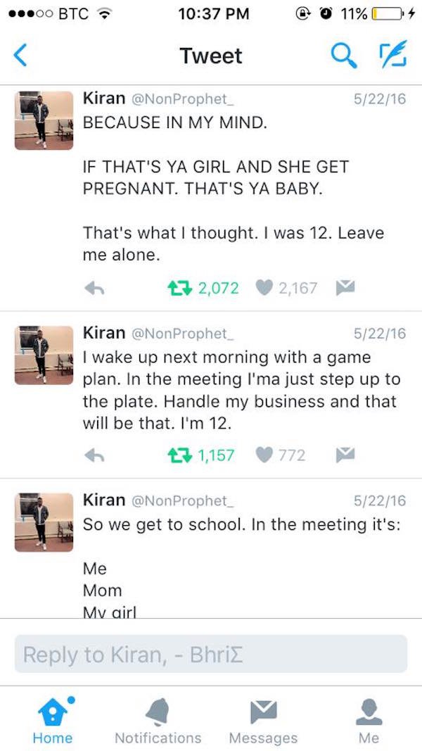 7th grader tells the story of how he got his GF pregnant…without having sex