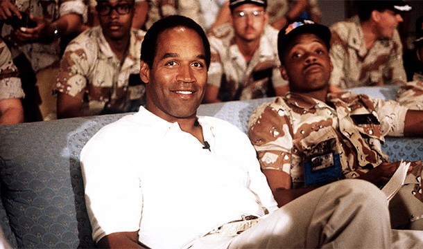 OJ Simpson. He was beloved, both in sports and on the camera. According to James Cameron in 1984, he was even considered for the role of the Terminator but was thought to be “too nice of a guy” to be a believable killer.
