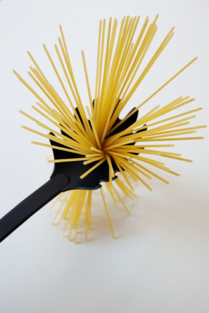 Those holes in your pasta spoon actually have a purpose.

And it's not just for straining. The hole is used to measure spaghetti per serving, so you never make too much again.
