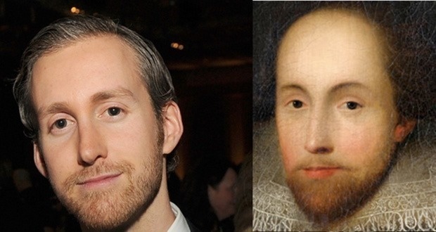 Doesn't Anne Hathaway's husband, Adam Shulman, look awfully similar to William Shakespeare? We should note that William Shakespeare also had a wife named Anne Hathaway.