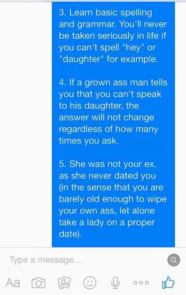 Dad shuts down world’s thirstiest idiot asking for his daughter’s number