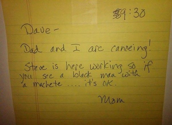 Instead of texts, parents once wrote clever notes