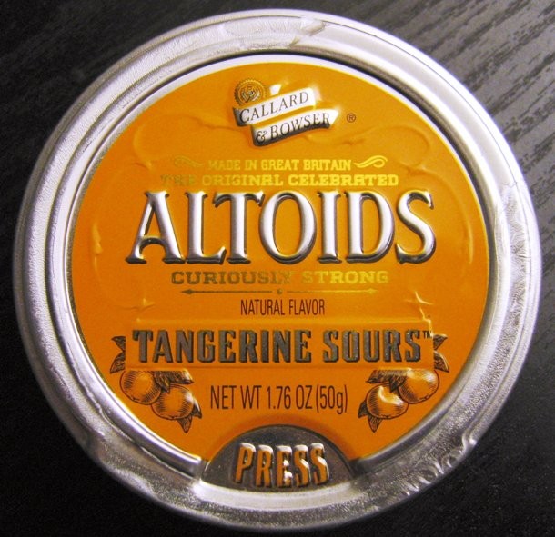 A citrus alternative to the minty favorite, Altoids’ Tangerine Sours hit the market in 2004.  These incredibly sour, brightly colored crystalline-looking candies were discontinued 6 years later.