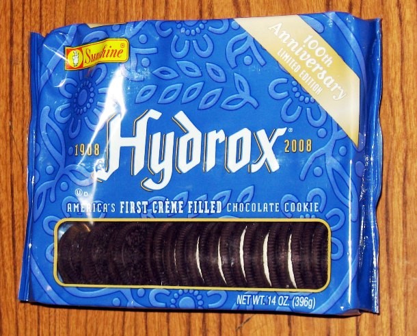 Debuted as early as in 1908, Hydrox was a creme-filled chocolate sandwich cookie similar to better-known Oreo cookies. Hydrox was largely discontinued in 1999 after its producer, Sunshine, was acquired by Keebler.