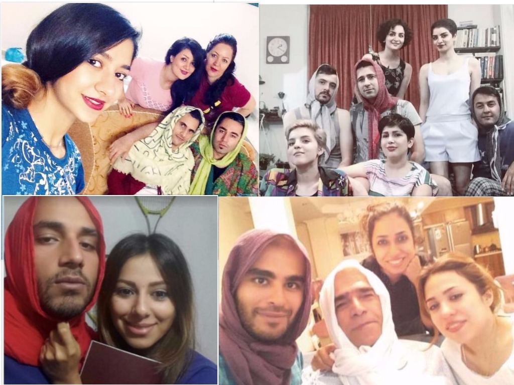 Men in Iran are covering their hair in solidarity with Iranian women who are forced to wear hijab #MenInHijab