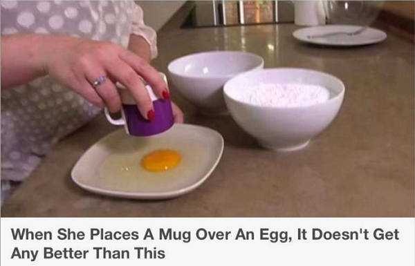 click bait Egg - When She Places A Mug Over An Egg, It Doesn't Get Any Better Than This