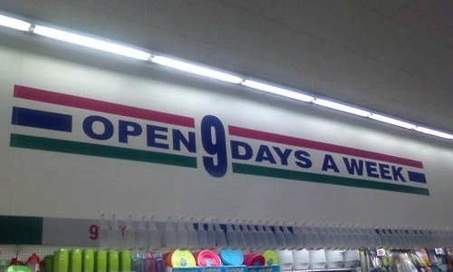 shop sign fails - Days A Week