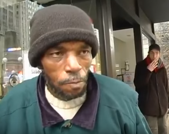 Homeless man cries while explaining what it feels like to be called a bum. “I’m not a bum, I’m a human being”