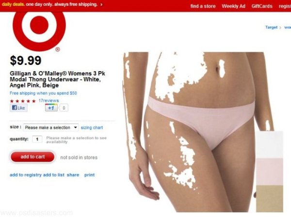 underpants - daily deals. one day only. always free shipping. find a store Weekly Ad GiftCards regist O Target wo $9.99 Gilligan & O'Malley Womens 3 Pk Modal Thong Underwear White, Angel Pink, Beige Free shipping when you spend 550 le Size Please make a s