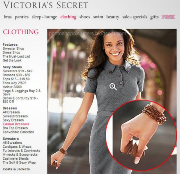 worst photoshop mistakes - Victoria'S Secret bras panties sleeplounge clothing shoes swim beauty salespecials gifts Pink Clothing photoshopdisasters arogshot.com Features Sweater Shop Dress Shop The MustLust List Get the Look Sexy Steals Sweaters $19549 D