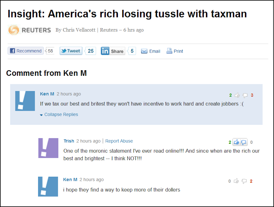 web page - Insight America's rich losing tussle with taxman Reuters By Chris Vellacott | Reuters 6 hrs ago f Recommend