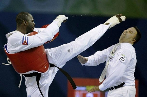 Angel Matos was a great Cuban TaeKwonDo athlete who received a gold medal at the 2000 Summer Olympics in Sydney. Unfortunately, Matos and his coach were banned for life following an incident at the 2008 Summer Olympics in Beijing where Matos kicked the Swedish referee Chakir Chelbat in the face after being disqualified in the bronze medal match.