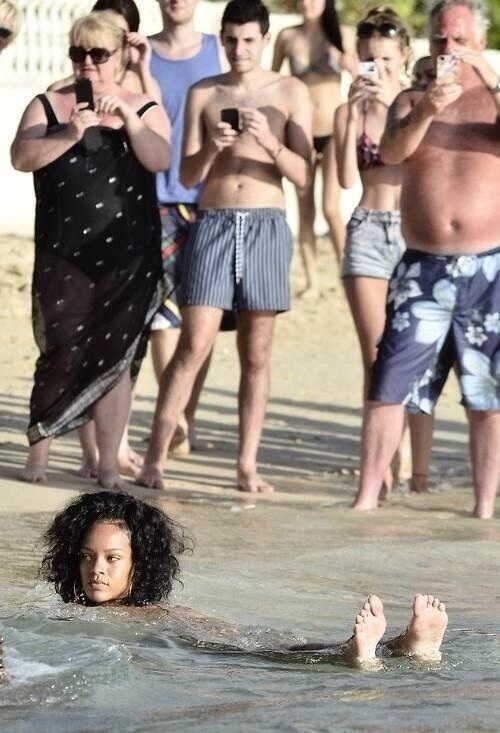 One of the pitfalls of celebrity…Rihanna on vacation