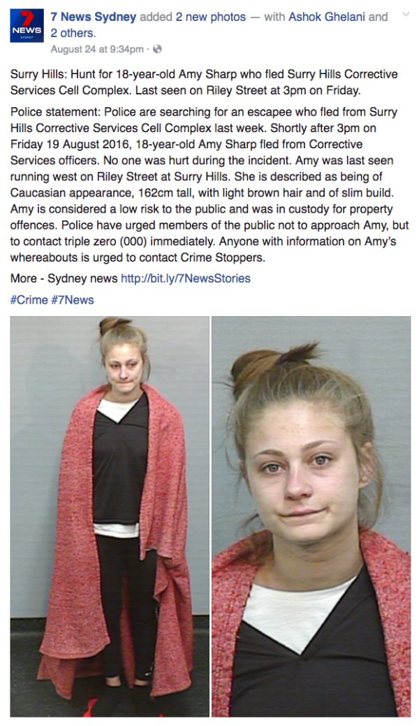 This is the photo police released of Amy and that the press was running with.
It simply won’t do.