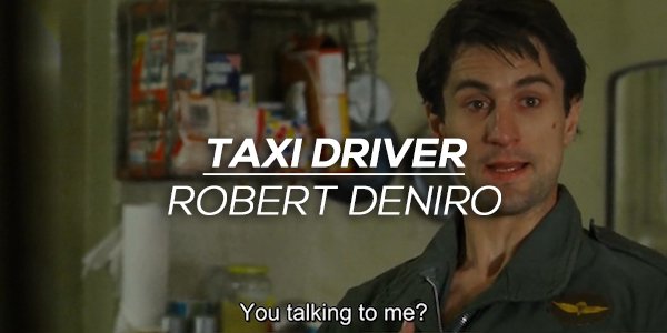 You talking to me?
For this scene, the script simply said “Travis talks to himself in the mirror.” The entire scene is improvised by Deniro and the line, “You talking to me?” is now one of the most frequently quoted of all time.