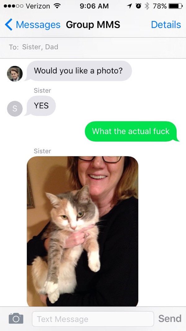 Group text about losing a family pet takes a hilariously morbid turn