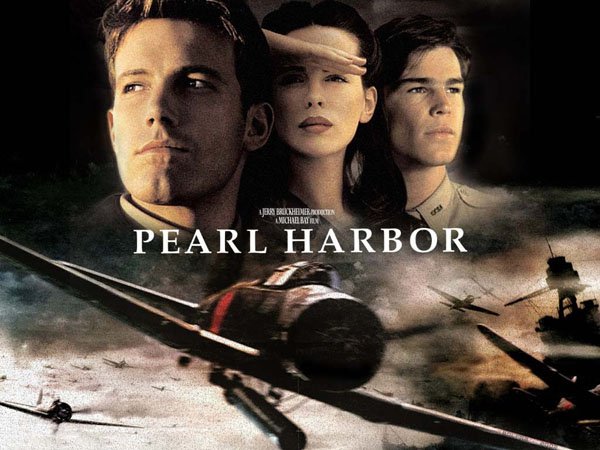 Special mention! – Pearl Harbor.
Now there’s so much wrong with this terrible film it could take up an entire post on it’s own. I mean at one point President Roosevelt stands up from his wheelchair and walks. But I think the best way to sum it up is this summery from it’s Wikipedia page: “Pearl Harbor is a 2001 American epic historical romantic war film directed by Michael Bay, produced by Michael Bay “