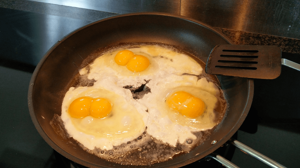 This trio of double-yolked eggs