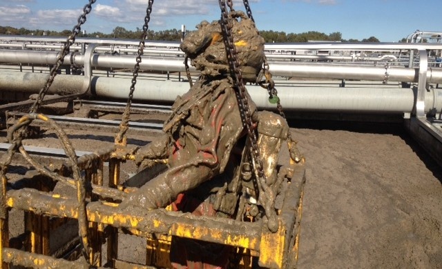 In Australia they do not dissolve the feces with chemicals, but they gather it all to a big ass poop pool, where bacteria will disintegrate the poop.